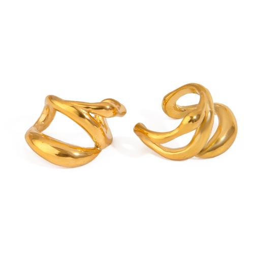 Trendy ear cuffs, 304 roestvrij staal, gold plated, mode sieraden, gouden, 9.30x11.70mm, Verkocht door pair