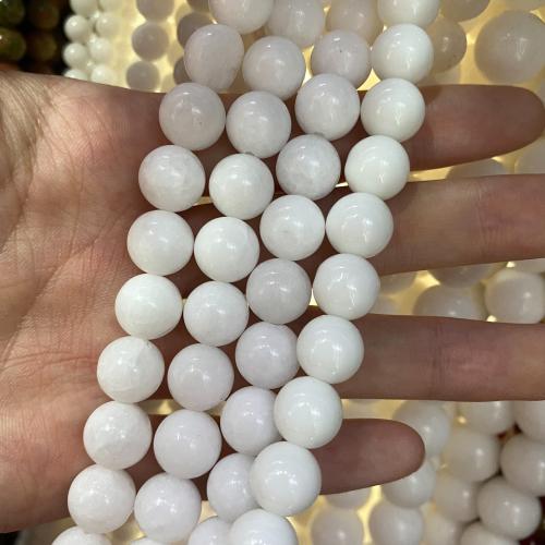 Gemstone Jewelry Beads Natural Stone Round DIY white Sold By Strand