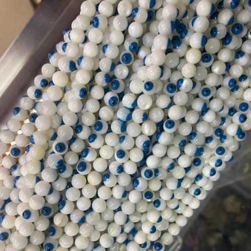 Naturlig Freshwater Shell Perler, Runde, du kan DIY, blandede farver, 6mm, Ca. 66pc'er/Strand, Solgt af Strand