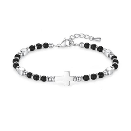 Stainless Steel Jewelry Bracelet 304 Stainless Steel with Gemstone handmade fashion jewelry & Unisex Sold By PC