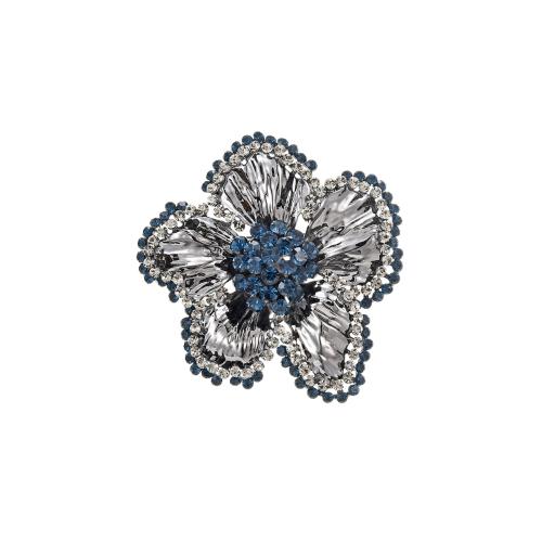 Broches de Moda, metal, micro arcilla de zirconia cúbica & para mujer, plateado, 56x56mm, Vendido por UD