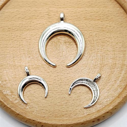 Zinc Alloy Moon Pendler, forgyldt, du kan DIY & forskellig størrelse for valg, flere farver til valg, 100pc'er/Bag, Solgt af Bag