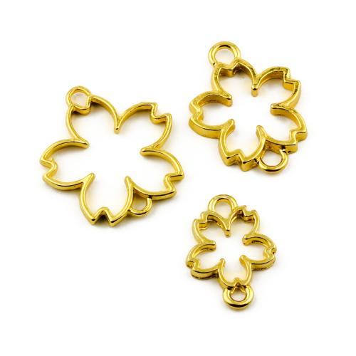 Flower Zinc Alloy Connector plated DIY & 1/1 loop Sold By Bag