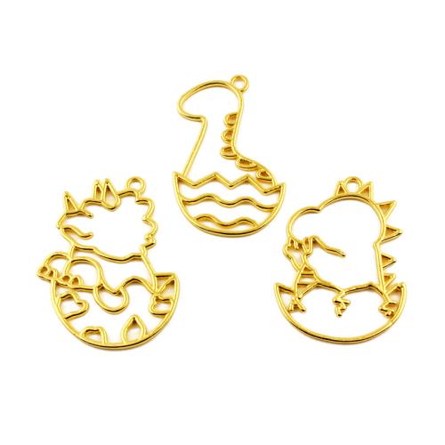 Zinc Alloy Animal Pendler, Dinosaur, forgyldt, du kan DIY, flere farver til valg, Solgt af PC