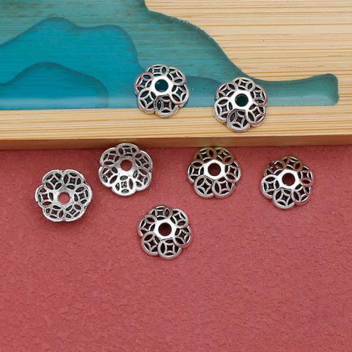 Zink legering Perle Cap, Zinc Alloy, Flower, antik sølv farve forgyldt, du kan DIY, nikkel, bly & cadmium fri, 10mm, Hole:Ca. 2mm, Ca. 100pc'er/Bag, Solgt af Bag