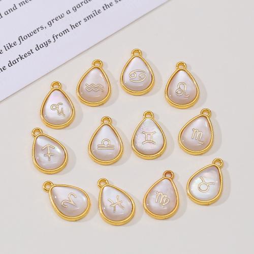 Zinc Alloy Enamel Pendants Teardrop gold color plated DIY Sold By PC