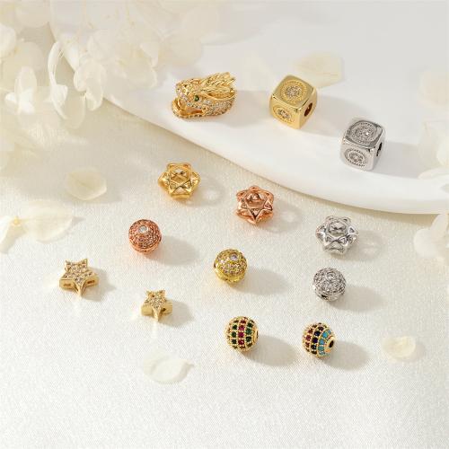 Cubic Zirconia grânulos de latão Micro Pave, cobre, banhado, DIY & Vario tipos a sua escolha & micro pavimento em zircônia cúbica, Mais cores pare escolha, níquel, chumbo e cádmio livre, vendido por PC