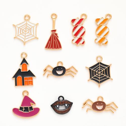 Pendant Halloween Fashion, alliage de zinc, Placage, Halloween Design & DIY & styles différents pour le choix & émail, plus de couleurs à choisir, 100PC/sac, Vendu par sac