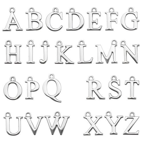 Cink ötvözet Alphabet Medálok, galvanizált, betűk a-tól z-ig & DIY & különböző stílusokat a választás, több színt a választás, 100PC-k/Bag, Által értékesített Bag