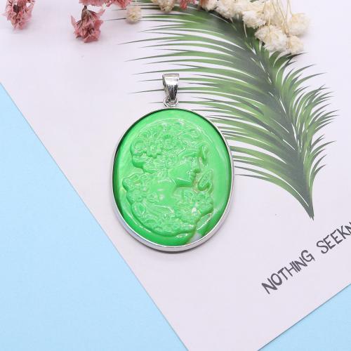 Resin Pendant silver color plated DIY Sold By PC