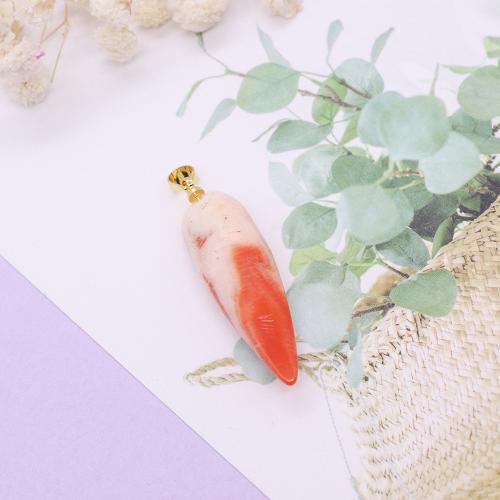 Resin Pendant irregular gold color plated DIY red Sold By PC