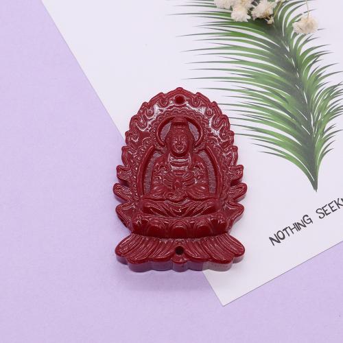 Syntetisk harts Bead, Guanyin, DIY, röd, 40x60mm, Säljs av PC