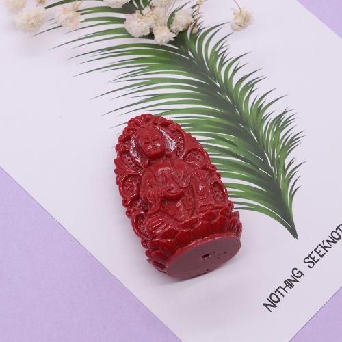 Resin Beads Guanyin DIY red Sold By PC