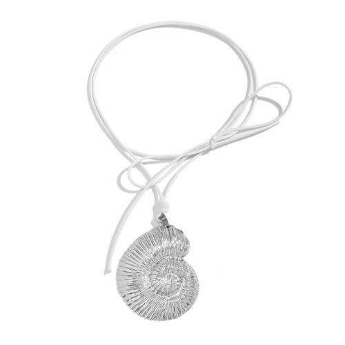 Sinc Alloy geansaí Necklace Slabhra, le Tráthnóna, Conch, plátáilte, jewelry faisin & unisex, airgid, Fad Thart 110 cm, Díolta De réir PC