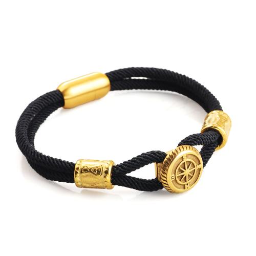 Zinc Alloy Bracelet with Milan Cord plated Double Layer & fashion jewelry & Unisex Length Approx 21.5 cm Sold By PC