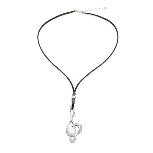 Zinc Alloy Jewelry Necklace with Velveteen antique silver color plated fashion jewelry & Unisex & hollow Length Approx 50-55 cm Sold By PC