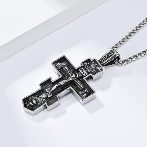 Stainless Steel Jewelry Necklace 304 Stainless Steel Cross polished fashion jewelry & for man Length Approx 60 cm Sold By PC