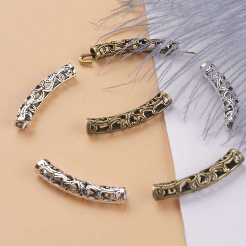 Zinc Alloy Curved Tube Beads plated DIY Sold By Bag