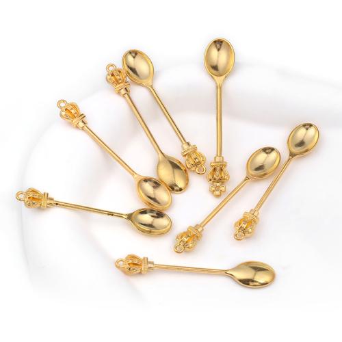 Zinklegering Hangers, Zinc Alloy, Spoon, plated, DIY, 7.50x53.50mm, 100pC's/Bag, Verkocht door Bag