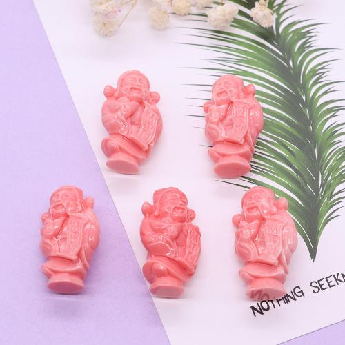 Resin Jewelry Beads God of Wealth DIY pink Sold By PC