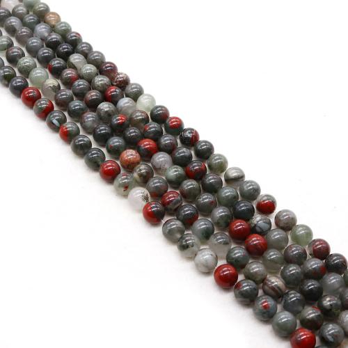 Gemstone Jewelry Beads Chicken-blood Stone Round DIY Sold By Strand