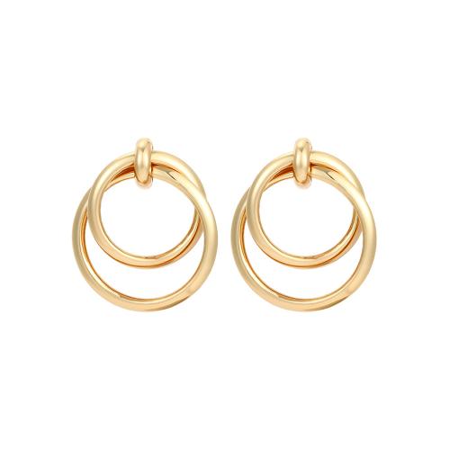 Iron Earring gold color plated fashion jewelry golden nickel lead & cadmium free Sold By Pair