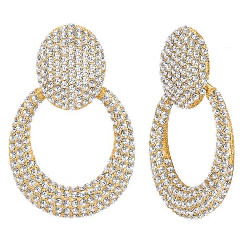 Cubic Zirconia Micro Pave Latão Brinco, cobre, cromado de cor dourada, joias de moda & micro pavimento em zircônia cúbica, dourado, níquel, chumbo e cádmio livre, vendido por par