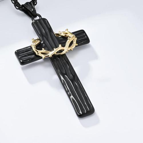 Stainless Steel Jewelry Necklace 304 Stainless Steel Cross plated fashion jewelry & Unisex Sold By PC