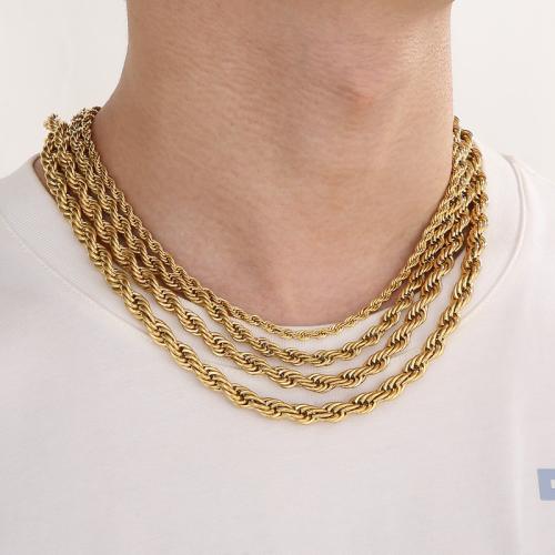 Stainless Steel Chain Necklace 304 Stainless Steel Vacuum Ion Plating Unisex Sold By PC