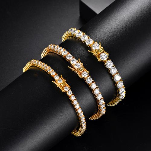 Stainless Steel Jewelry Bracelet 304 Stainless Steel Vacuum Ion Plating Unisex & micro pave cubic zirconia Sold By PC