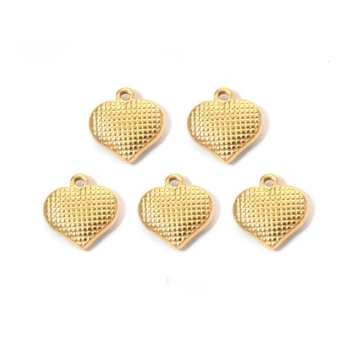 Stainless Steel Heart Pendants 304 Stainless Steel Vacuum Ion Plating DIY Sold By Bag