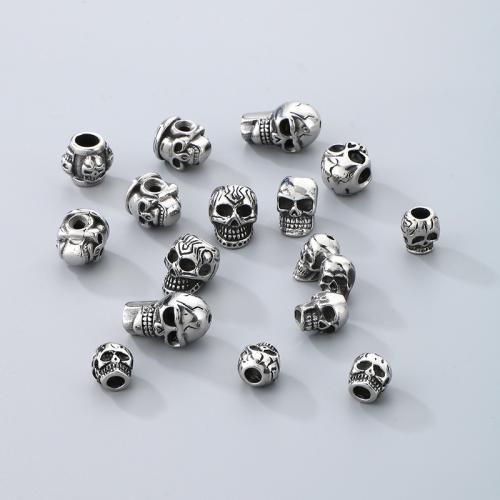 Stainless Steel Beads 304 Stainless Steel Skull DIY Sold By PC