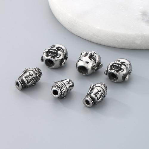 Stainless Steel Spacer Kralen, 304 roestvrij staal, Boeddha, DIY & verschillende grootte voor keus, meer kleuren voor de keuze, Verkocht door PC