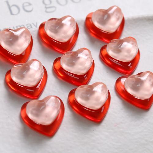 Resin Øreringe Stud Komponent, Heart, du kan DIY, blandede farver, 21x20mm, Solgt af PC