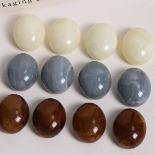 Resin Øreringe Stud Komponent, Oval, du kan DIY, flere farver til valg, 21x17mm, Solgt af PC