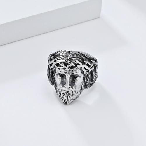 Bague en acier inoxydable, Acier inoxydable 304, poli, effet 3D & normes différentes pour le choix & pour homme, plus de couleurs à choisir, Vendu par PC