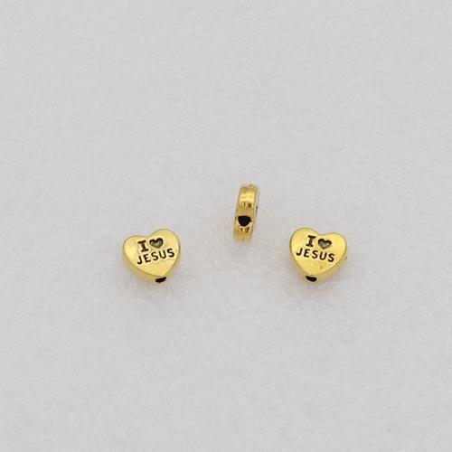 Cink legura nakit perle, Cink Alloy, Srce, pozlaćen, možete DIY, više boja za izbor, nikal, olovo i kadmij besplatno, 8x8x3mm, Rupa:Približno 1.5mm, Približno 100računala/Torba, Prodano By Torba