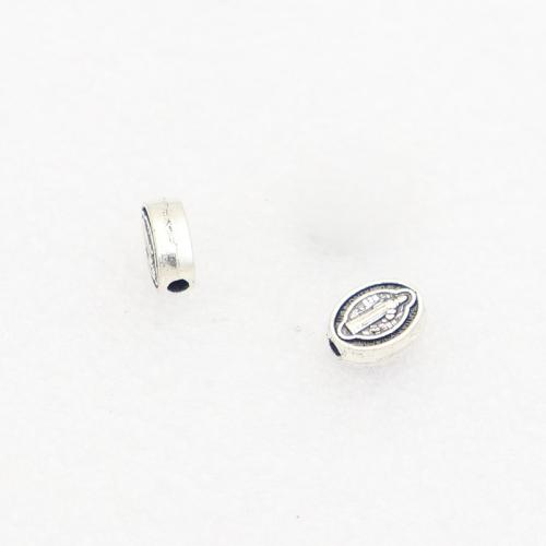 Cink legura nakit perle, Cink Alloy, starinski srebrne boje pozlaćen, možete DIY, nikal, olovo i kadmij besplatno, 6x8x3mm, Rupa:Približno 1.5mm, Približno 100računala/Torba, Prodano By Torba