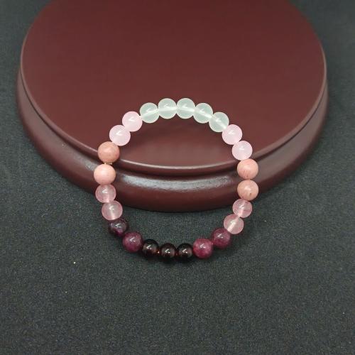 Quartz Bracelets Strawberry Quartz with Glass Round Unisex Sold By PC