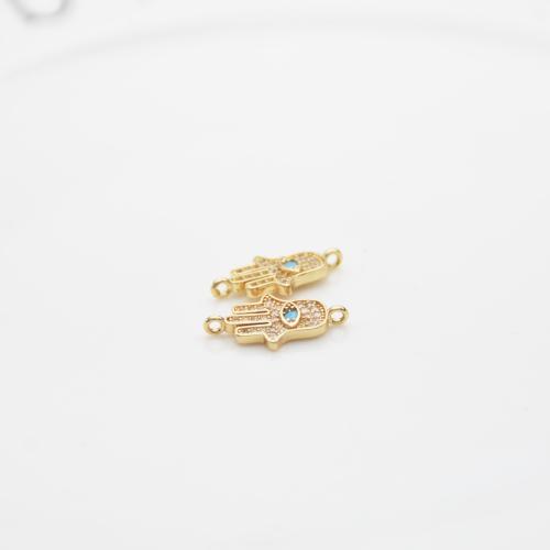 Stainless Steel Connector 304 Stainless Steel gold color plated DIY & micro pave cubic zirconia & 1/1 loop Sold By PC