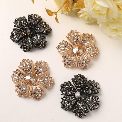 Hair Accessories DIY Findings Cloth Flower with rhinestone 55mm Sold By PC