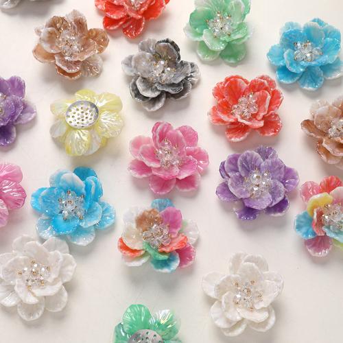 Hair Accessories DIY Findings Acrylic with Crystal Flower 42mm Sold By PC