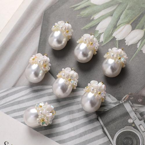 ABS Plastic Pendants ABS Plastic Pearl DIY white Sold By PC