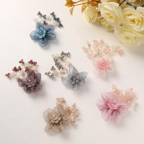 Hair Accessories DIY Findings Gauze with Glass Sold By PC