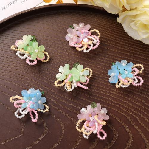 Hair Accessories DIY Findings Glass with Crystal 32mm Sold By PC