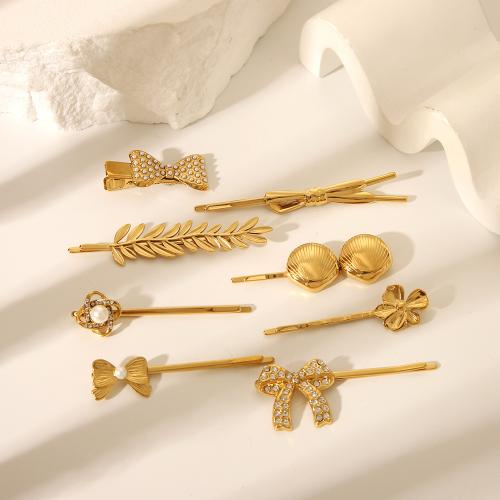 Hair Slide 304 Stainless Steel plated fashion jewelry & for woman golden Sold By PC