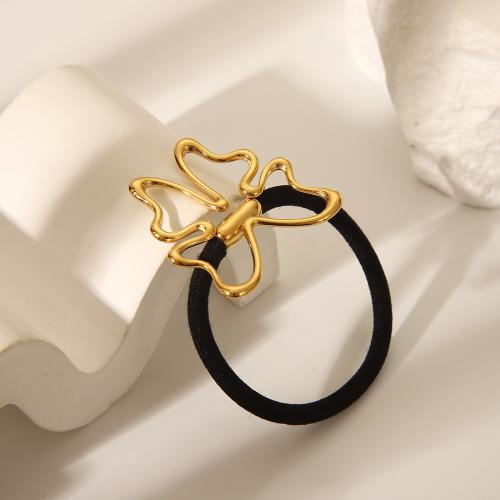 Ponytail Holder 304 Stainless Steel with Rubber Band plated fashion jewelry & for woman golden Sold By PC