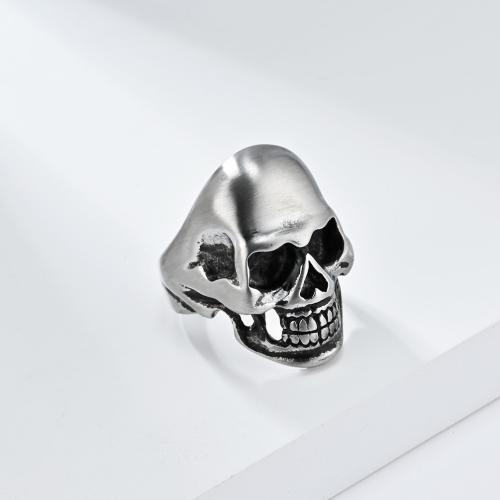 Stainless Steel Finger Ring 304 Stainless Steel Skull polished fashion jewelry & for man Sold By PC