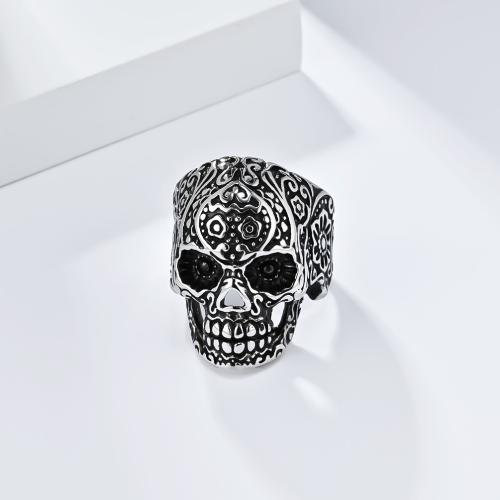 Stainless Steel Finger Ring 304 Stainless Steel Skull polished fashion jewelry & for man Sold By PC