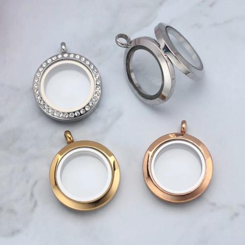 Fashion Locket Pendants 304 Stainless Steel with Magnet plated DIY  Sold By PC